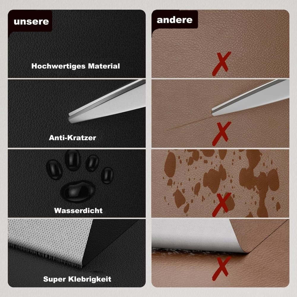 50 cm x 137 cm Self-adhesive Repair Patch for Leather Furniture, Red, Compatible with Artificial Leather Fix Dekor