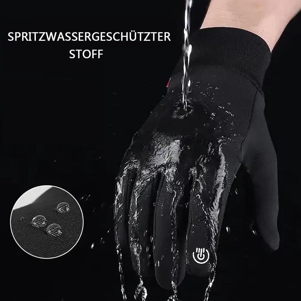 Unisex waterproof cycling gloves with touch screen function, anti-slip, wind and heat insulating, winter warm sports gloves, L