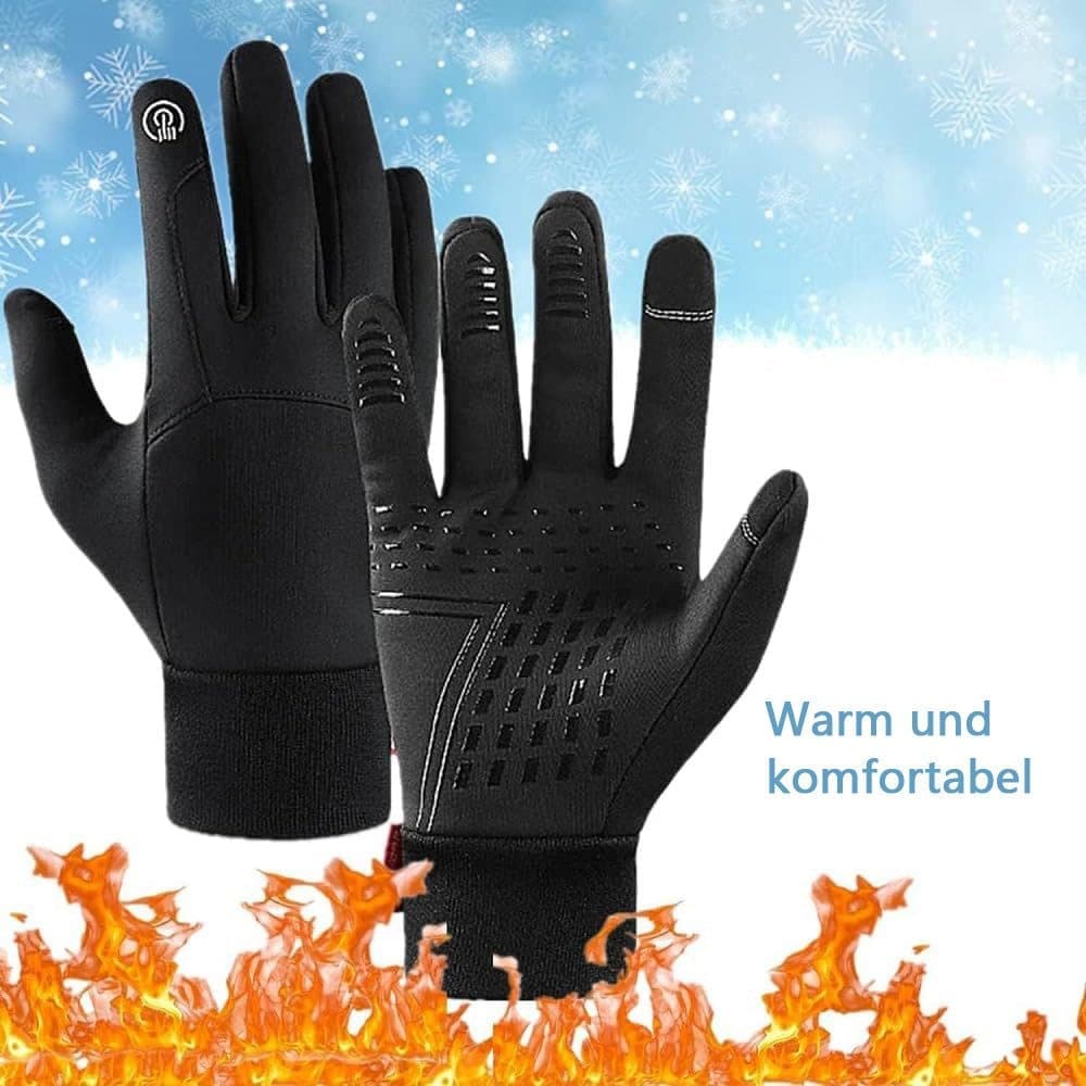 Waterproof cycling gloves unisex winter warm sports with touch screen anti-slip wind and heat insulating, XL