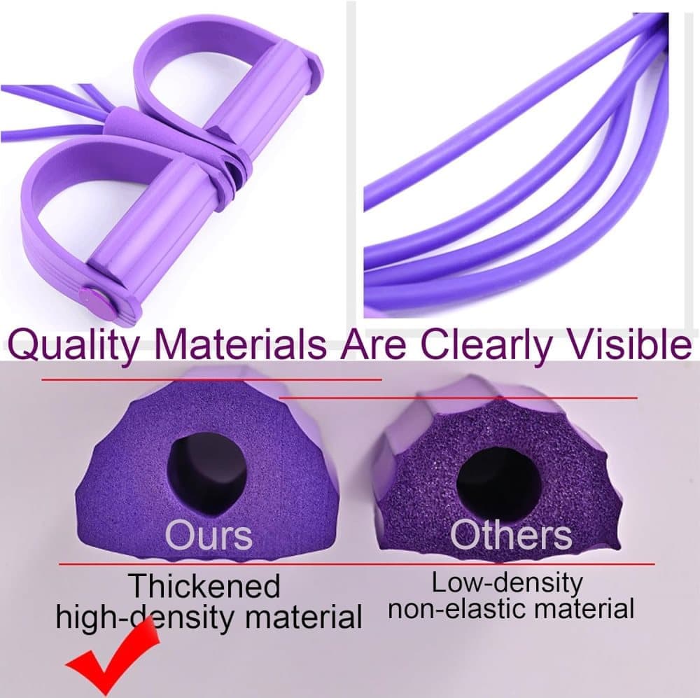 Purple Abdominal Trainer Exercise Band for Sit-Up Training, Multifunctional Tension Rope Fitness Pedal Slap Pull Band