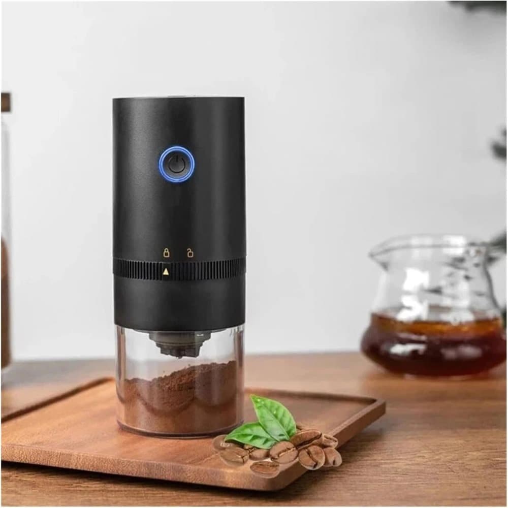 Portable USB Coffee Grinder for Espresso Automatic Grinding Travel Home and Camping, Black