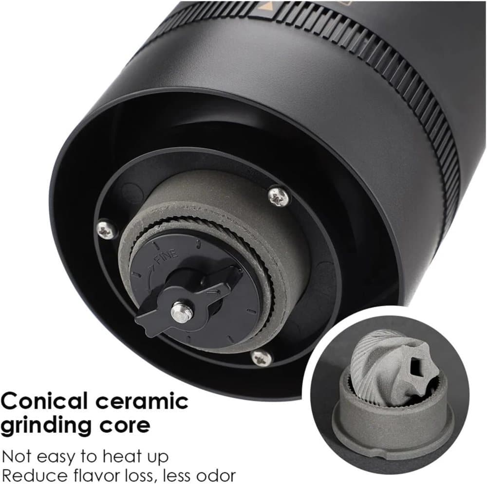 Portable USB Coffee Grinder for Espresso Automatic Grinding Travel Home and Camping, Black