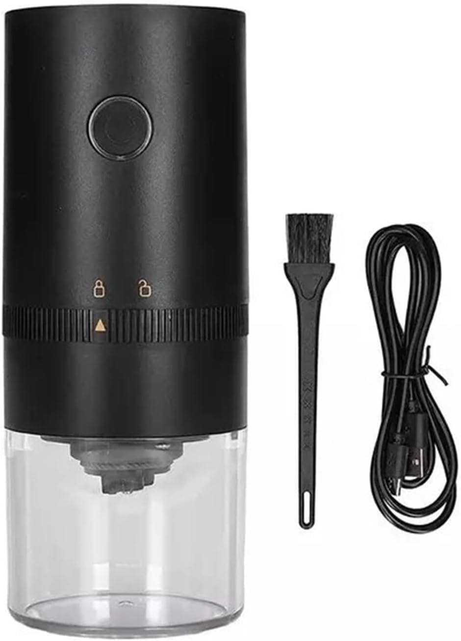 Portable USB Coffee Grinder for Espresso Automatic Grinding Travel Home and Camping, Black