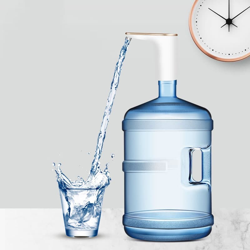 Electric Water Pump Automatic Dispenser with USB Charging for Water Refilling and Cold Distribution, Gold