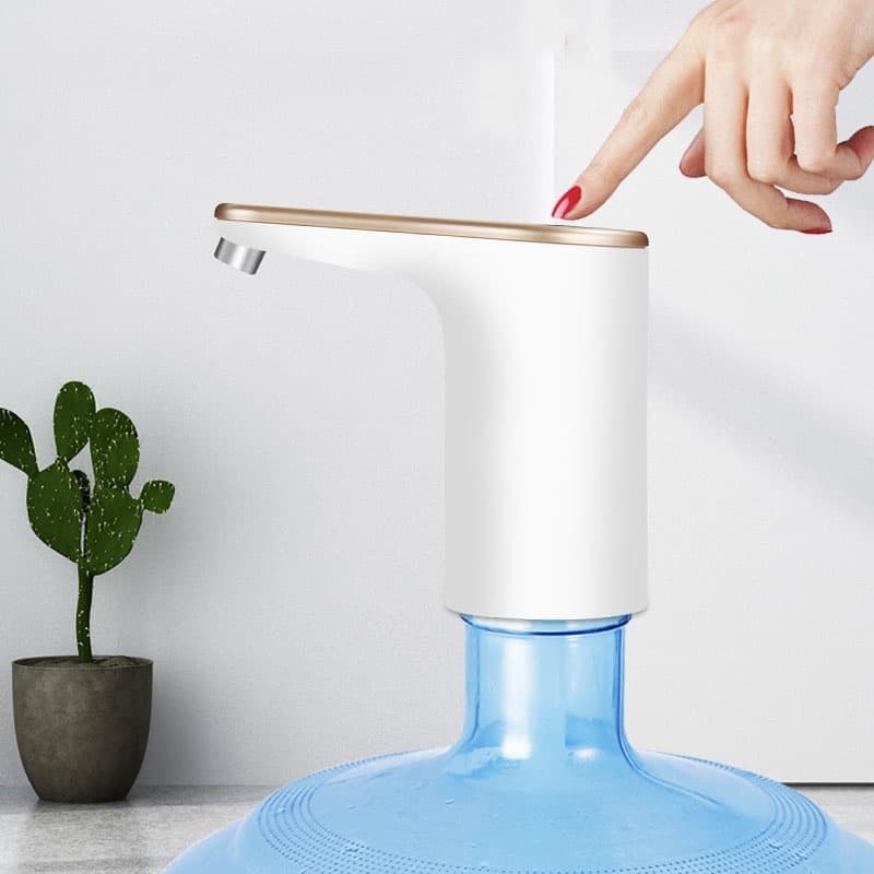 Electric Water Pump Automatic Dispenser with USB Charging for Water Refilling and Cold Distribution, Gold