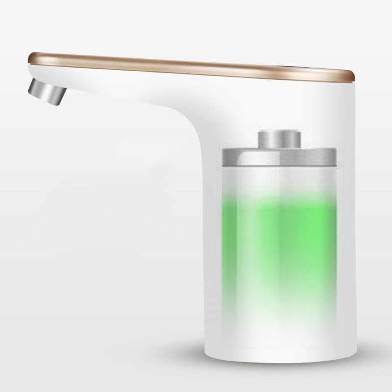 Electric Water Pump Automatic Dispenser with USB Charging for Water Refilling and Cold Water Distribution, White