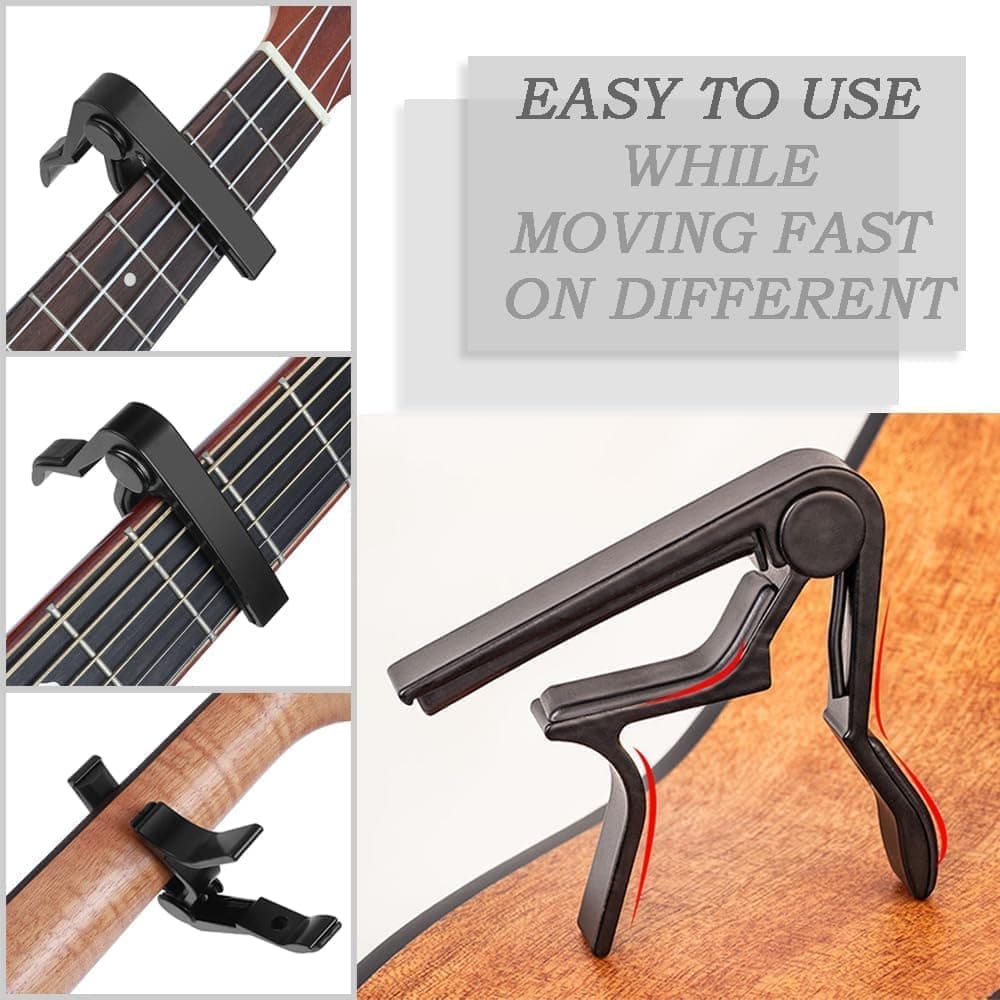 Guitar Capo Clamp, Compatible with Acoustic and Electric Guitars