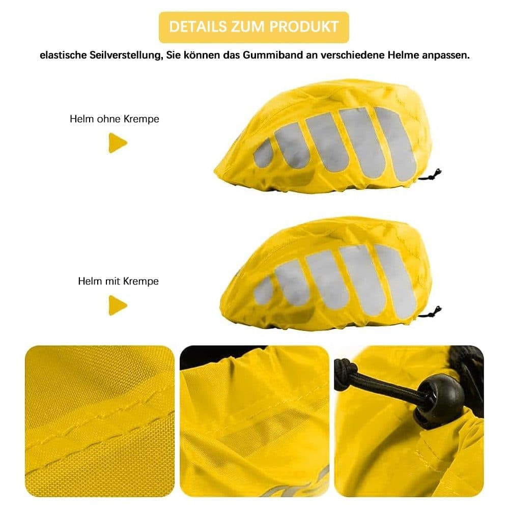 Reflective Bicycle Helmet Cover, Universal Fit, Wind and Water Resistant, Yellow