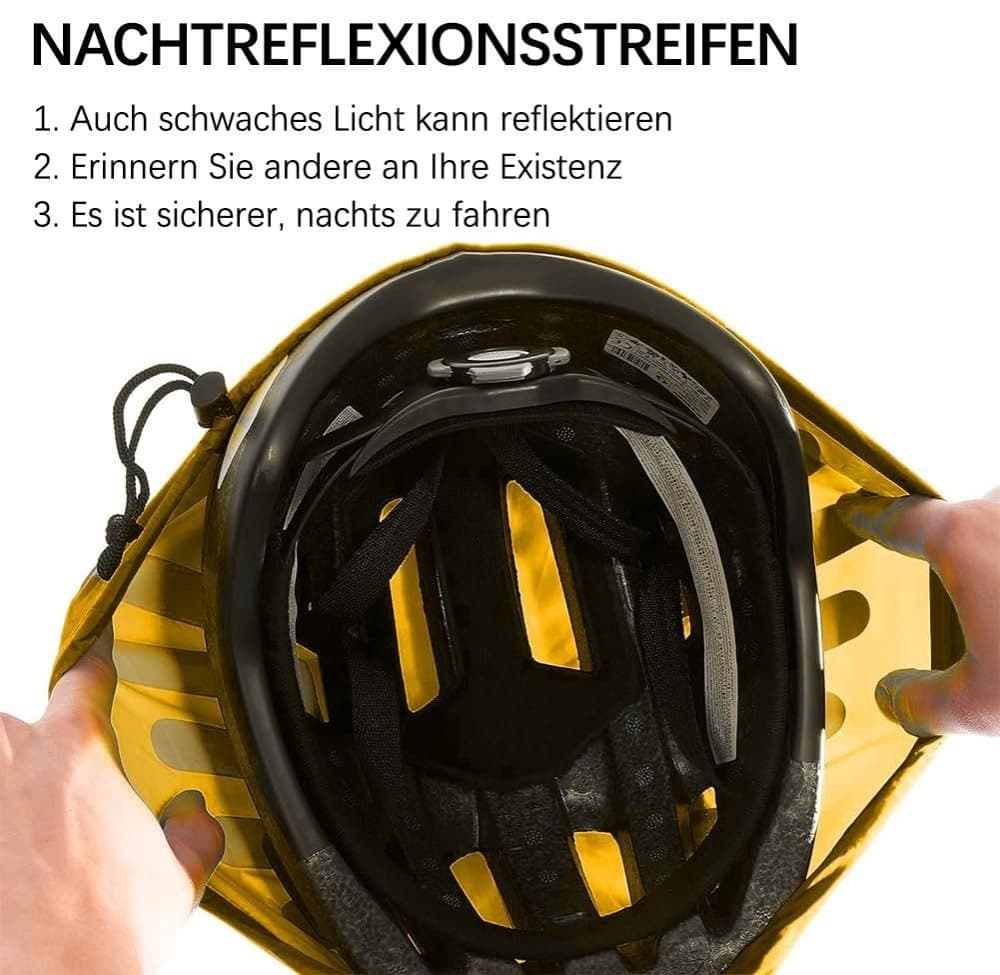 Reflective Bicycle Helmet Cover, Universal Fit, Wind and Water Resistant, Yellow