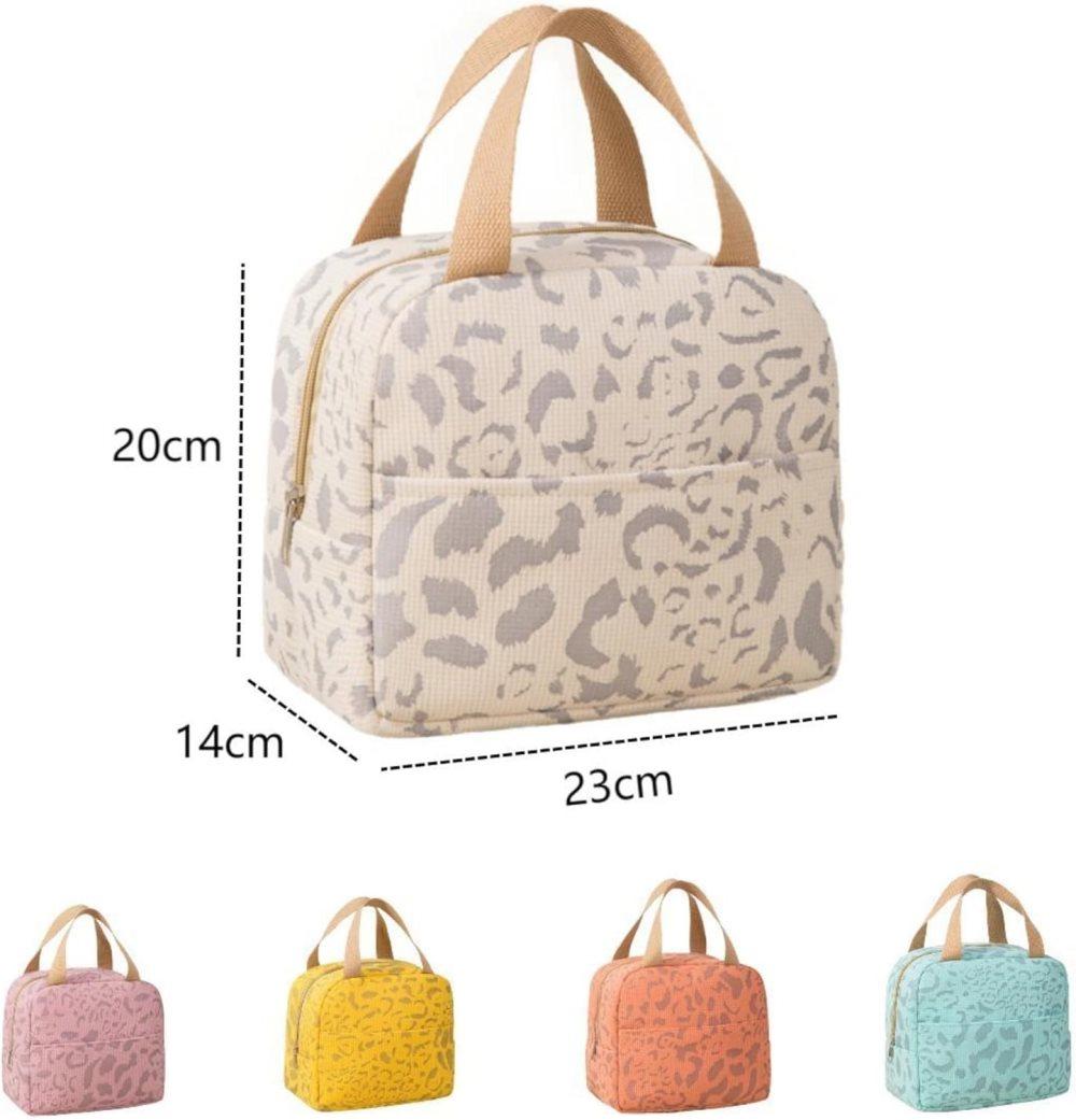 Insulated Lunch Bag Orange, Portable Small Cooler Bag for Food, Reusable for Office Gym Beach Travel, with Handle