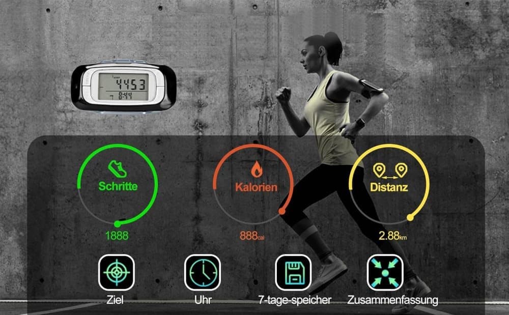 3D Pedometer with Large Easy-to-Read Display, Steps Distance Calories Tracking, No App Needed, 9 Month Battery Life for Elderly and Exercise Tracking