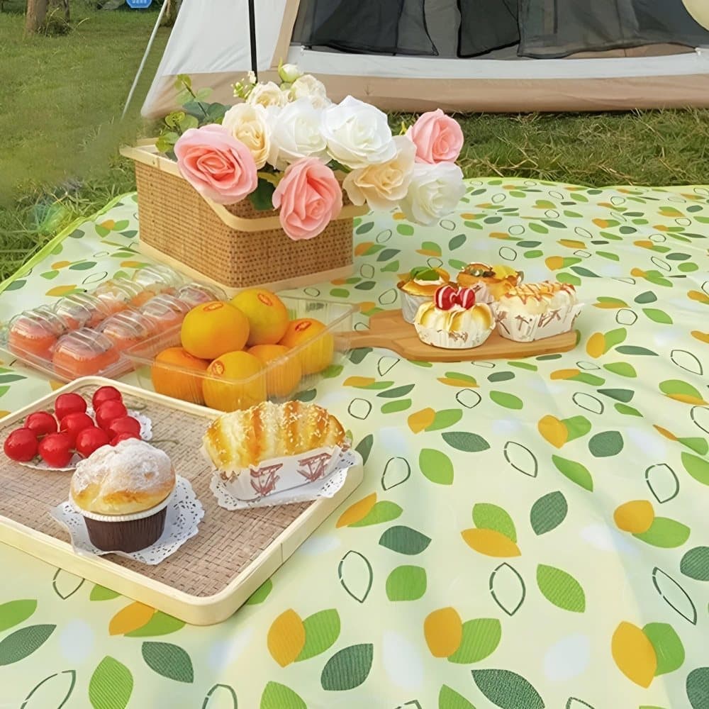 Waterproof Picnic Mat 150x200cm, Dark Green, Foldable with Carrying Handle, Durable for Camping Beach Park and Outdoor Activities