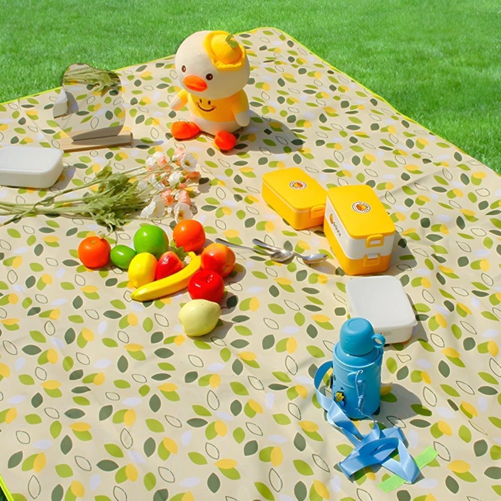 Waterproof Picnic Mat Foldable with Carrying Handle for Camping Beach Park Outdoor Activities, 100x150cm, Dark Green