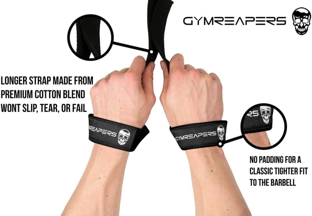 Lifting Wrist Straps for Weightlifting Bodybuilding, Compatible with Gymreapers, Black