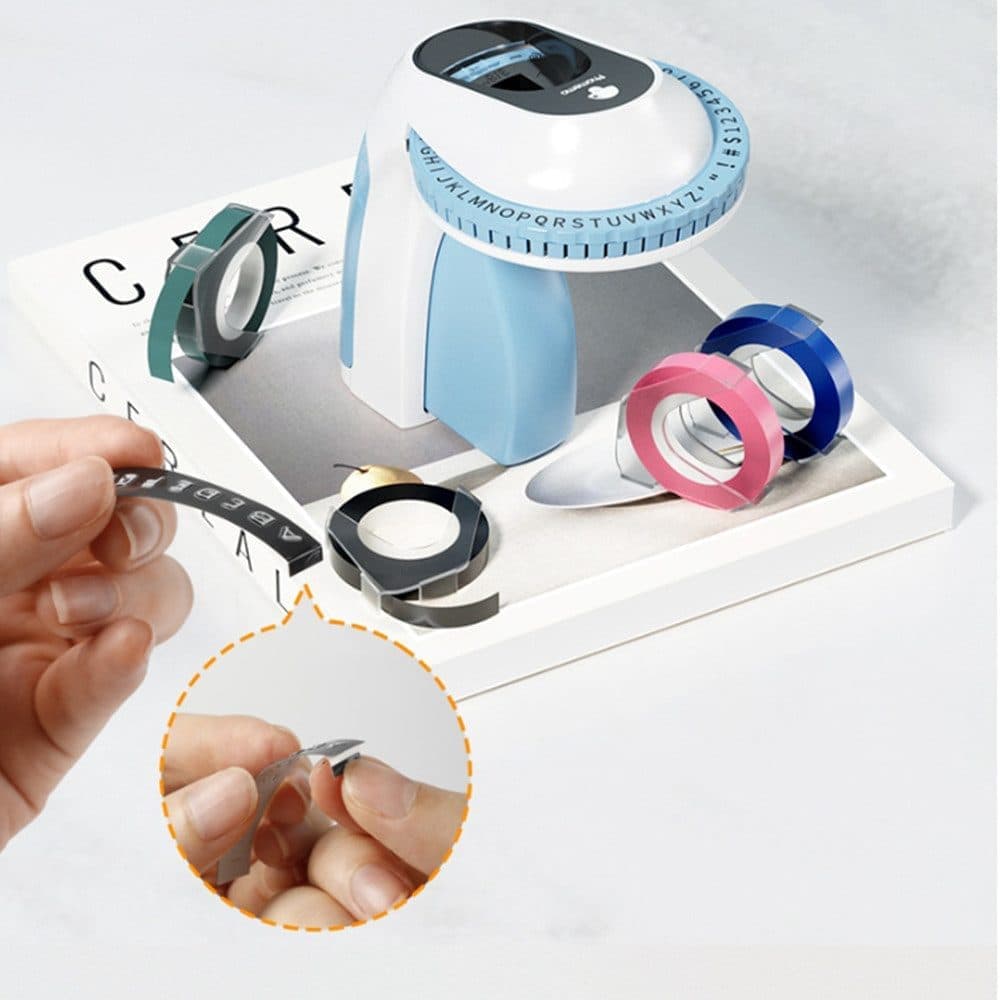 Portable Label Printer with 6 Rolls of Label Tape, Multifunction 3D Printer for Home Use, Easy to Use, Green