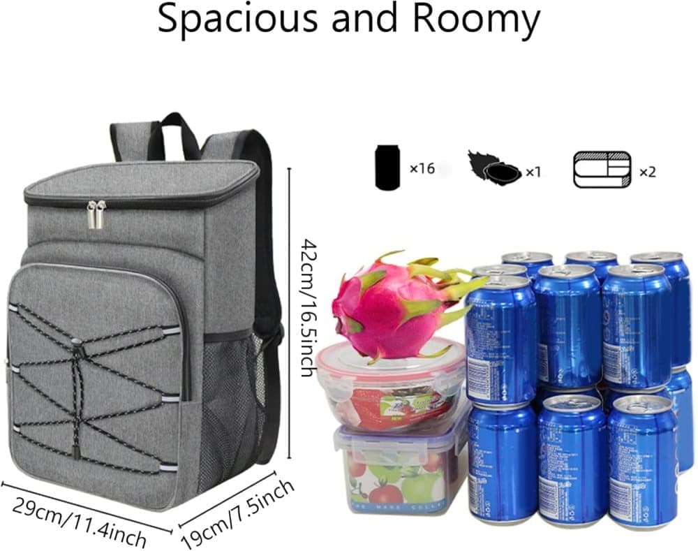 Large Capacity Insulated Backpack Cooler Bag Waterproof for Picnic Camping Lunch Grill, Dark Blue