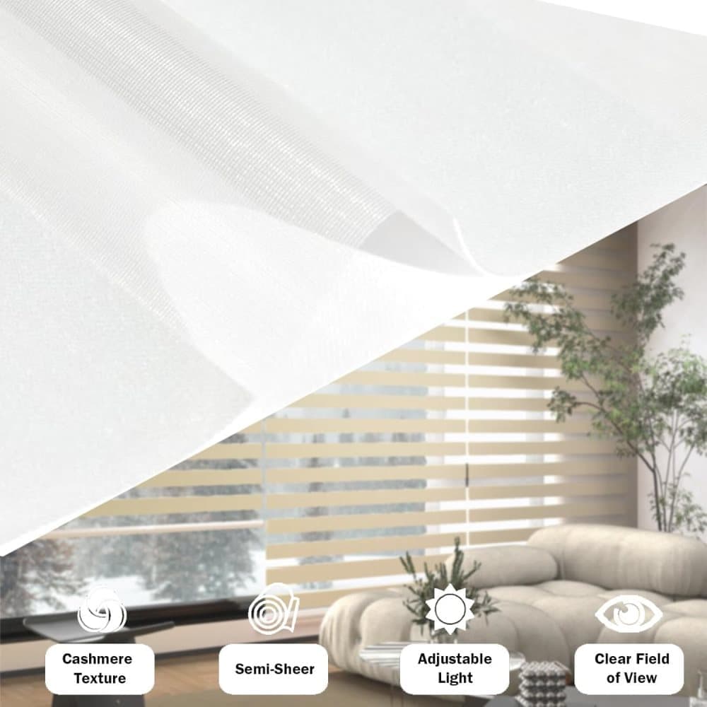 40×150CM Sun Protection Roller Blind Blackout Zebra Blind Without Drilling, White