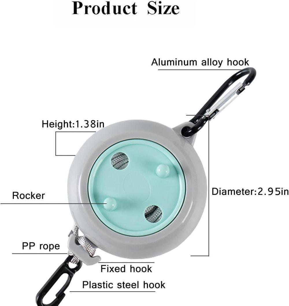 10m Portable Retractable Clothesline, Blue, for Indoors and Outdoors, Travel, Camping, Hotels, Gardens