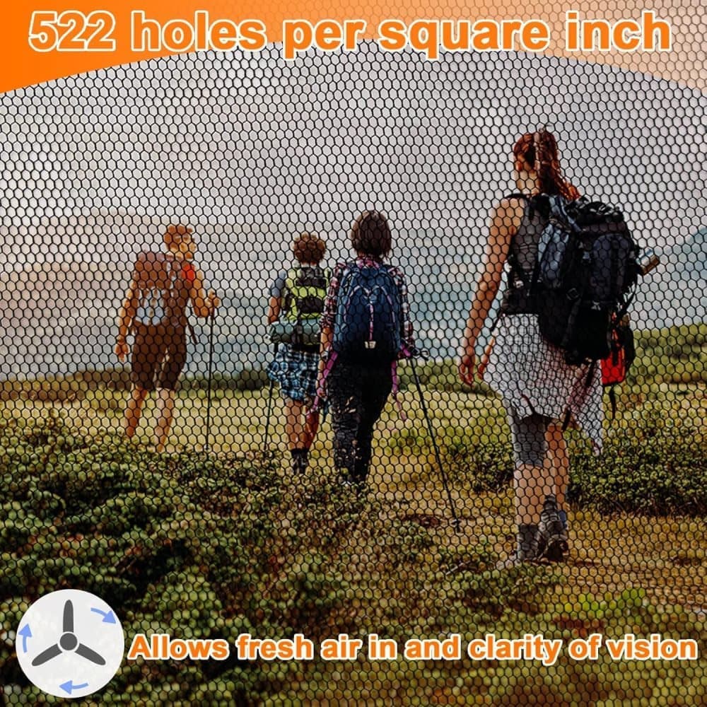 4 pcs Mosquito Net for Hat, Waterproof Adjustable Ultra-fine with Storage Bag, for Fishing Hiking Camping, Beige