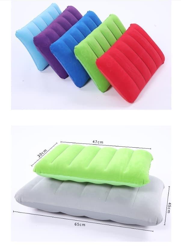 Inflatable Pillow for Camping Lightweight Compact Travel Outdoor Activities, 47x30cm, Red