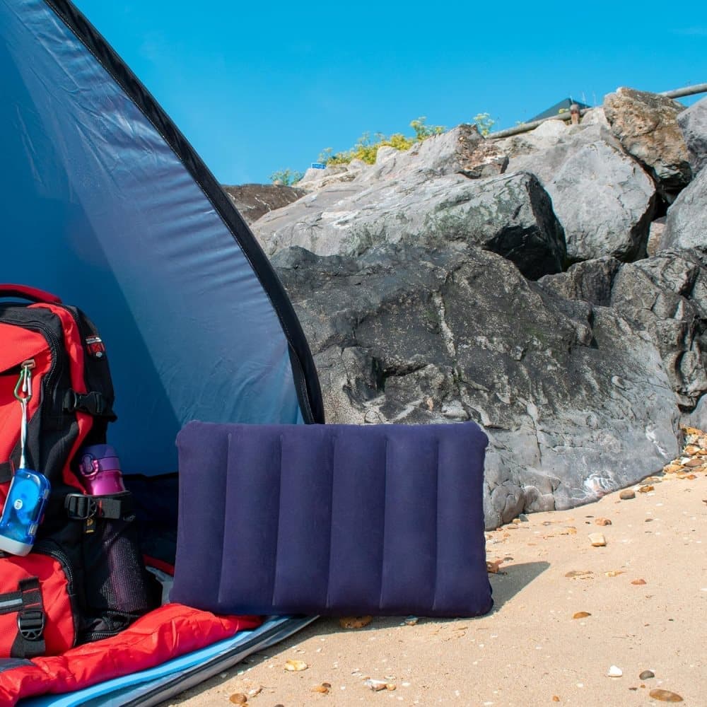 Inflatable Pillow for Camping Lightweight Compact Outdoor Travel, 47x30cm, Blue