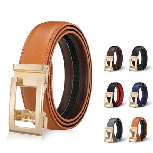 Leather Belt Unisex 3.5 cm with Adjustable Buckle, 115/125 cm, Yellow