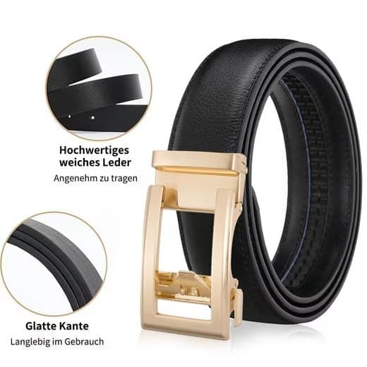 Unisex Leather Belt with Adjustable Buckle, 115/125 cm, Brown