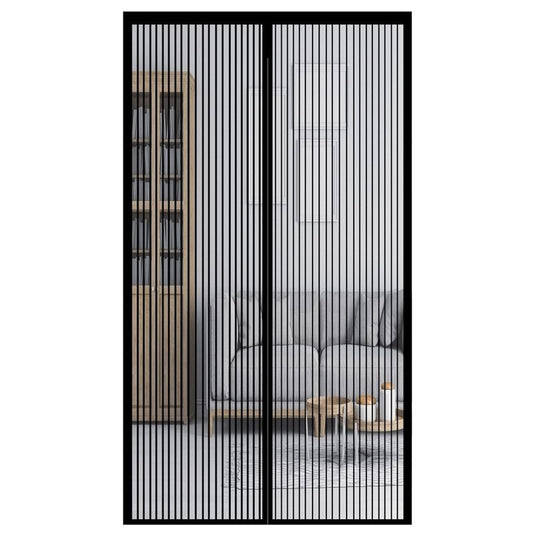 Magnetic Door Screens - 120x210 cm Self-Closing - High-Density Insect Mesh - No Drilling Required - Black