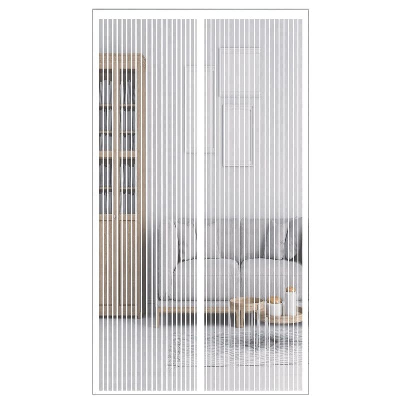 Magnetic Door Screens - 90x210 cm Self-Closing - High-Density Insect Mesh - No Drilling Required - White