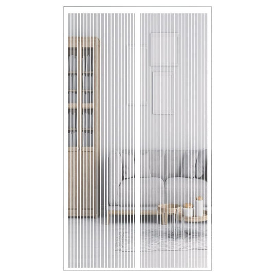 Magnetic Door Screens - 100x210 cm Self-Closing - High-Density Insect Mesh - No Drilling Required - White