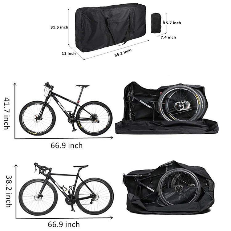 800D Oxford Cloth Bicycle Bag, Mountain Bike & Road Bike Storage Bag(21-26 foldable version: 98*40*80CM / 40*18CM)