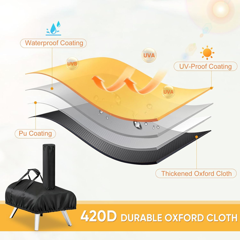 Premium 420D Waterproof Pizza Oven Cover with Carry Handles for Ooni Karu 16 Outdoor Pizza Oven