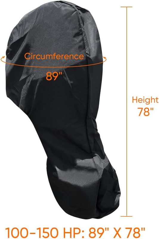 600D Oxford Cloth Outboard Motor Cover, Waterproof UV Resistant Boat Engine Protective Cover for Yacht Fishing Boat（15-20HP）