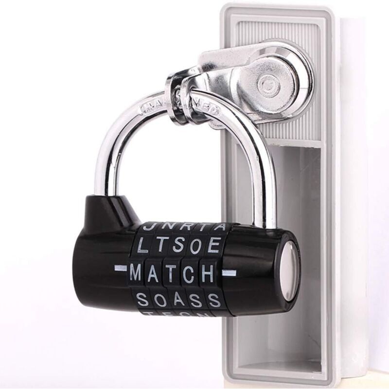 Combination Padlock, Waterproof Rustproof Code Lock, 5 Letter Padlock