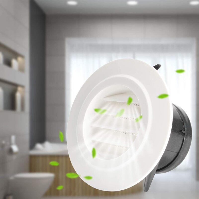 Ventilation Vent with Protective Grille, ABS, 75 mm