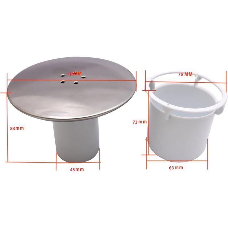 Shower Drain Stopper, Replacement Drain Cover, Chrome, 90 mm, 115 mm