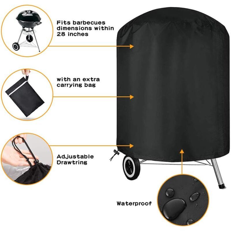 Barbecue Cover for Barbecue and Smoker, Black, 58 x 78 cm