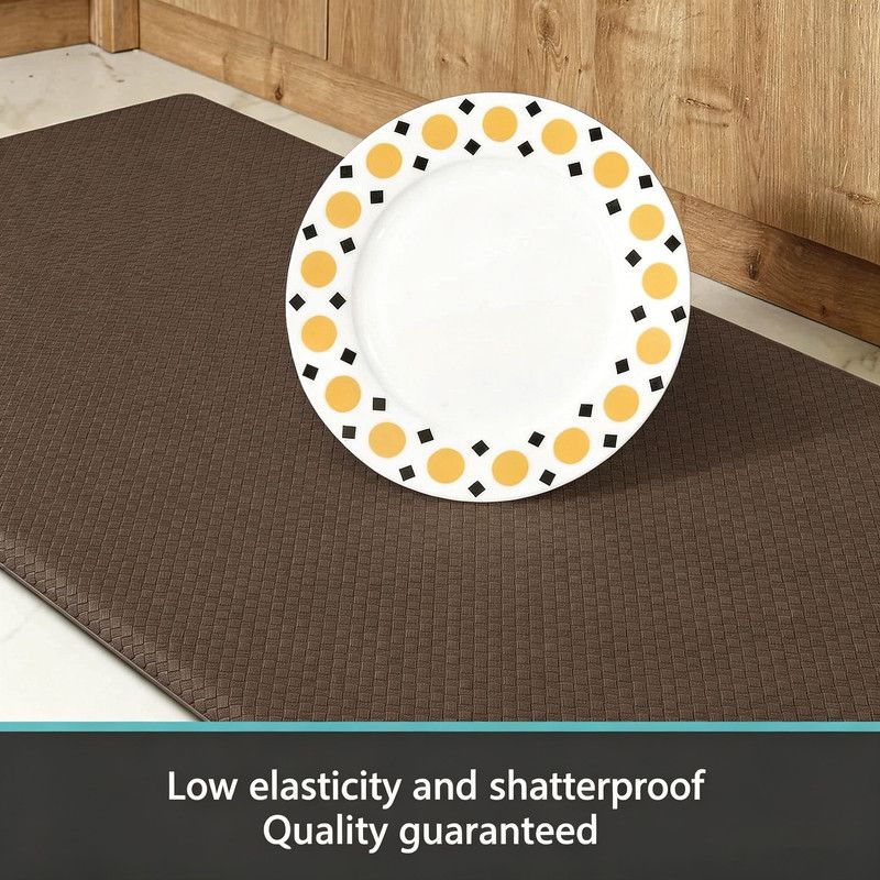 Brown Non-Slip Kitchen Mats , Easy Clean Stain Resistant Kitchen Rugs for Sink, Laundry, Office（44*75*0.8cm）