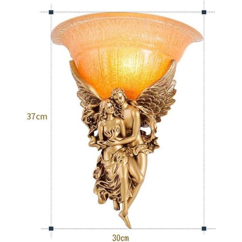 Angel Wall Lamp European American Style with Remote Control for Living Room Bedroom Aisle Stairs
