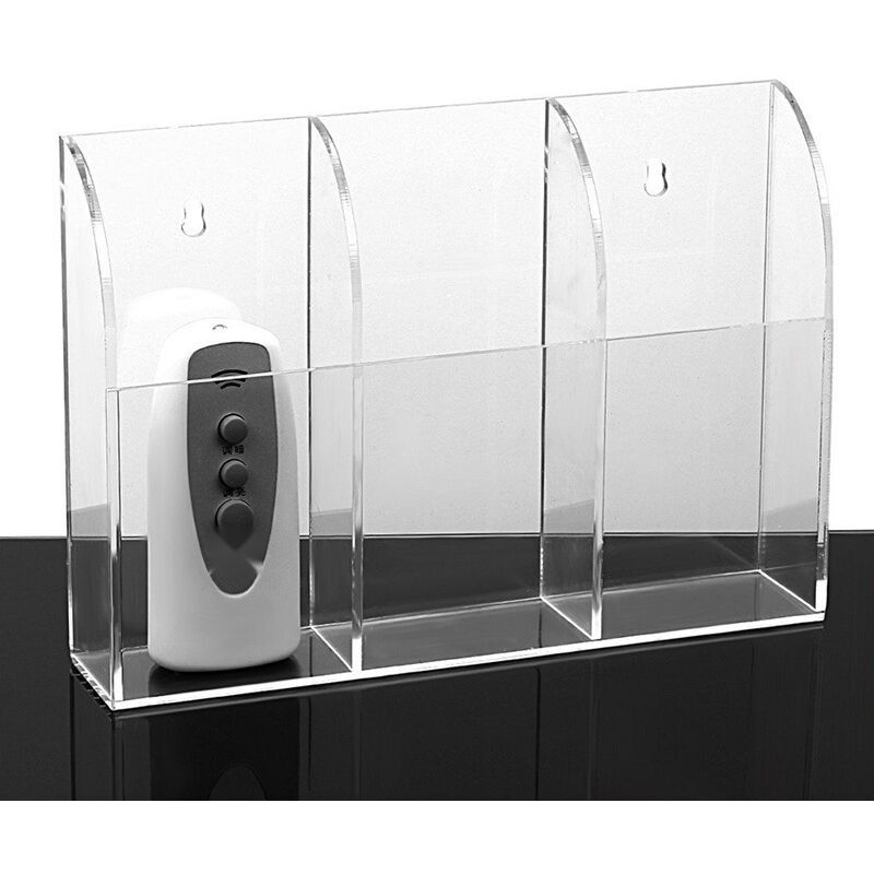 Clear Acrylic Wall Mounted Remote Control Holder and Media Organizer
