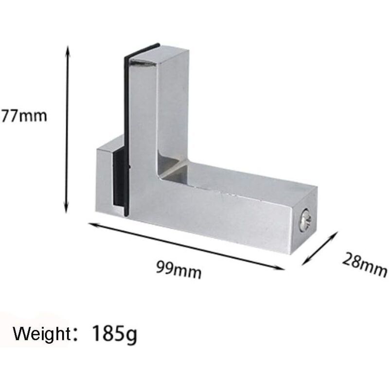 4 Pcs F Shape Glass Clamps Wall Mount Adjustable Shelf Brackets Chrome, 6 to 28 mm