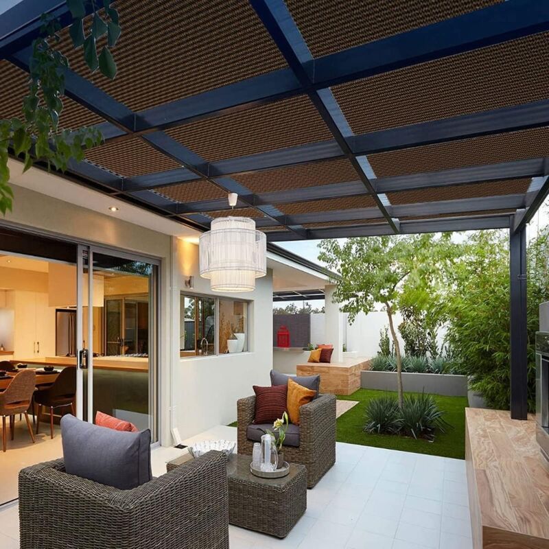 HDPE Shade Cloth with Eyelets for Garden Balcony Greenhouse Pergola, 4 x 4 m