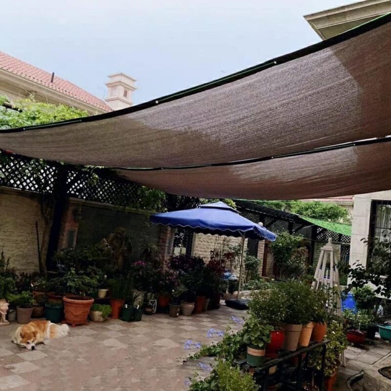 HDPE Shade Cloth with Eyelets for Garden Balcony Greenhouse Pergola, 4 x 4 m