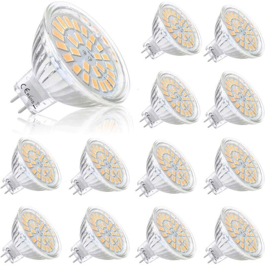 12 Pack MR16 LED Bulbs 12V 5W White 120 Degree Beam Compatible with 50W Halogen