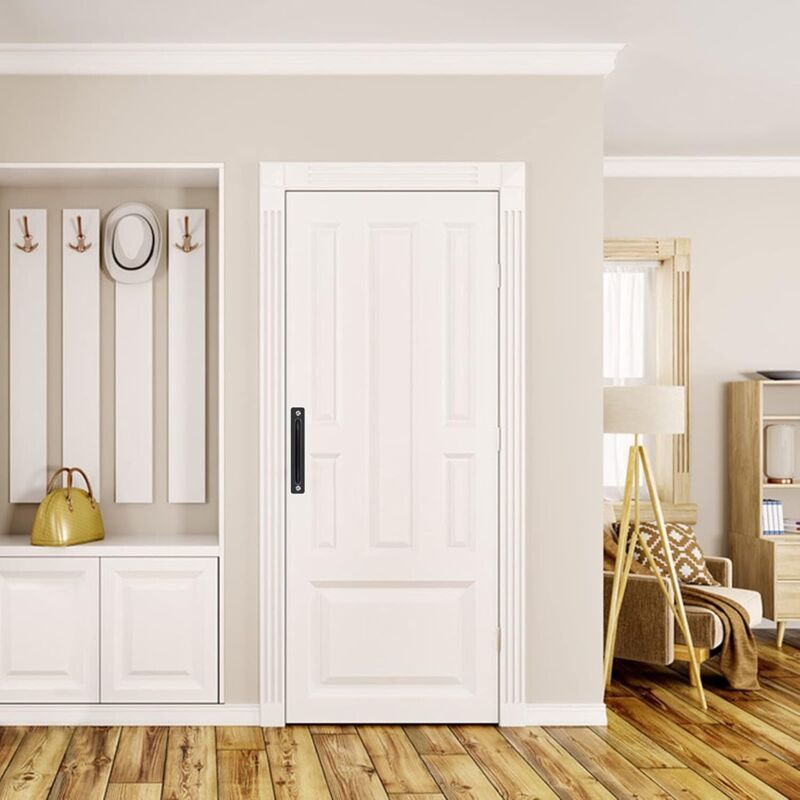 2 Pcs Heavy Duty Aluminum Alloy Barn Door Handles with Back Plate