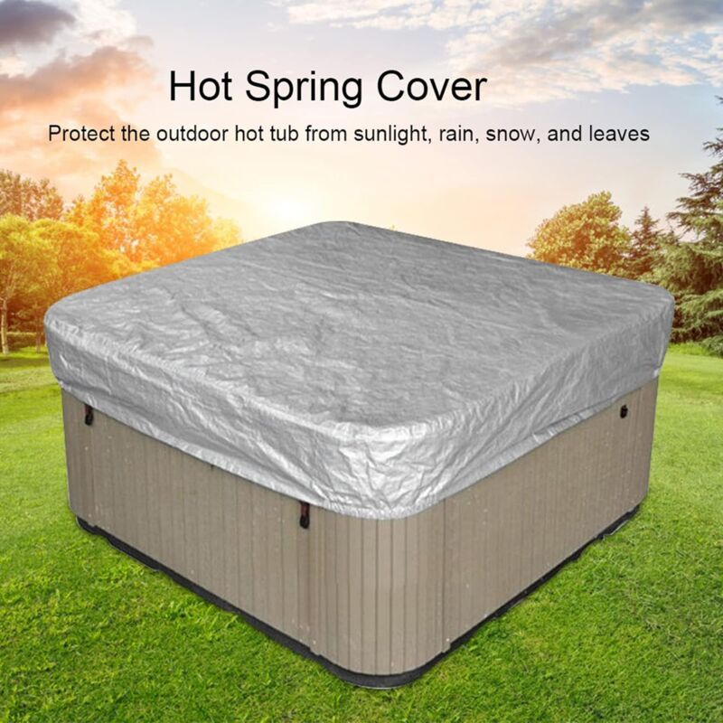 Black Square Waterproof Hot Tub and Swimming Pool Dust Cover, 220 x 220 x 30 cm