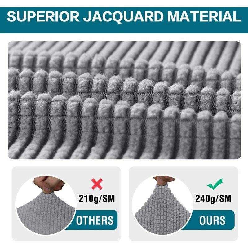 2 Pcs Stretch Jacquard Spandex Sofa Armrest Covers Washable Non Slip