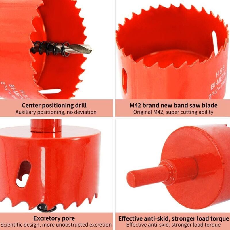 HSS Bi Metal Hole Saw with Drill Bit and Shank for Wood and Metal, 90 mm