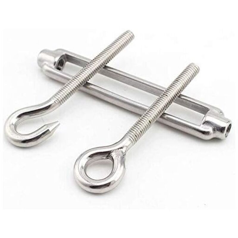 10 Pcs M4 Stainless Steel Hook and Eye Turnbuckle Wire Rope Hardware Kit