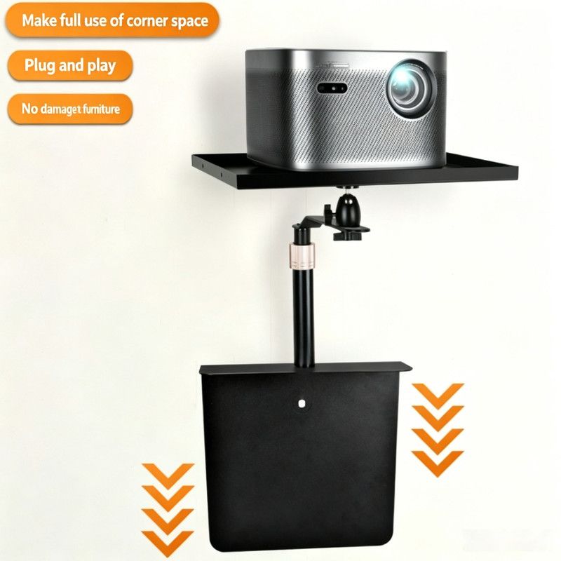 Hidden No-Drill Projector Stand, Sofa Bed Gap Floor Projector Mount with Adjustable Height, for Bedroom Home Theater